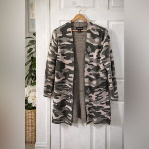 Rachel Zoe Camo Print Long Cardigan Sweater – Size M